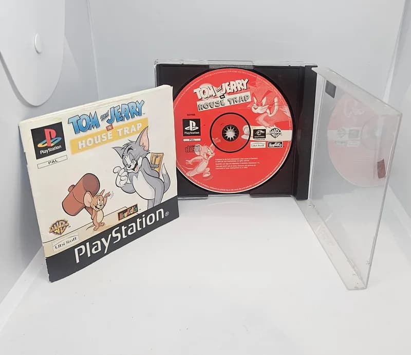 משחק Tom and Jerry in House Trap ל- PS1, מהדורת PAL מלאה עם חוברת
