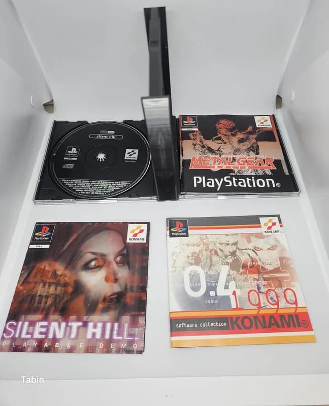 Metal Gear Solid ל-SP1, מהדורת PAL מקורית עם דמו Silent Hill, חוברת וקטלוג Konami