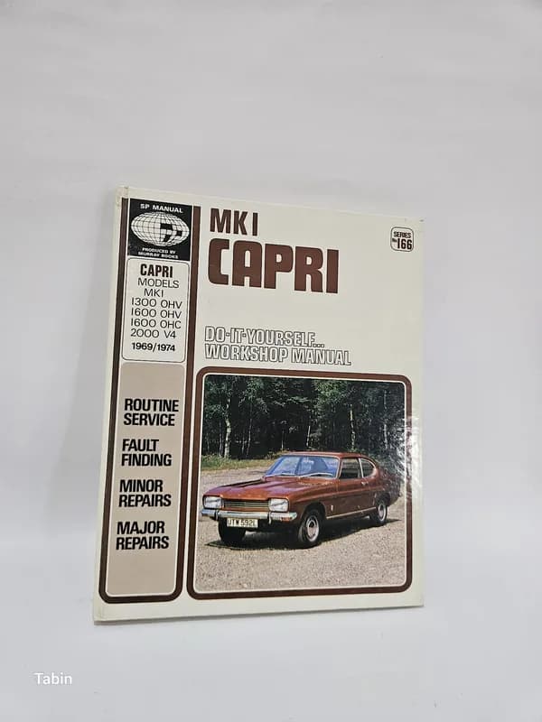מדריך מוסך Autobooks ל-Ford Capri Mk I 1300/1600 OHC, שנות ה-70