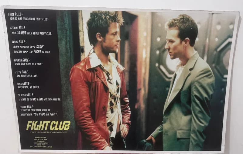 פוסטר קיר של הסרט מועדון קרב, Fight Club, עם בראד פיט ואדוארד נורטון