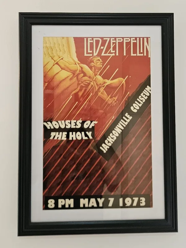 פוסטר ממוסגר לד זפלין Led Zeppelin – Houses of the Holy, ג'קסונוויל 1973